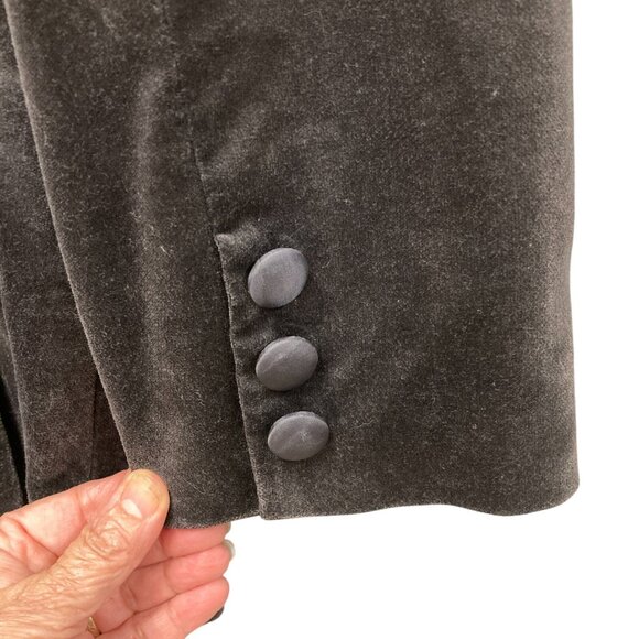 Halogen Gray Velvet Blazer, Size Large, 3/4 Sleeve Cotton Blend Jacket‎ NEW - Picture 4 of 11